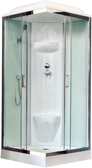 Душевая кабина Royal Bath HP RB90HP6-WT-CH с низким поддоном, с сиденьем