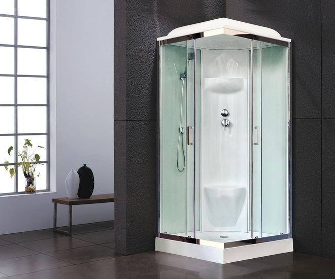 Душевая кабина Royal Bath HP RB90HP6-WT-CH с низким поддоном, с сиденьем