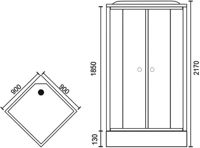Душевая кабина Royal Bath HP RB90HP6-WT-CH с низким поддоном, с сиденьем