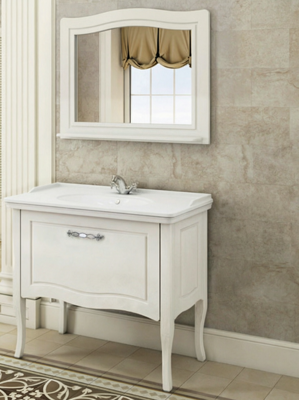 Мебель для ванной комнаты Comforty Павия 100 напольная, белый глянец