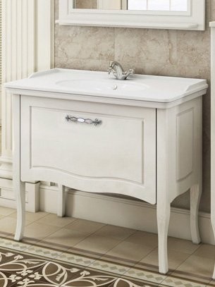 Мебель для ванной комнаты Comforty Павия 100 напольная, белый глянец