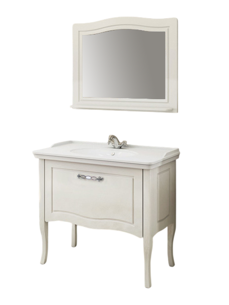 Мебель для ванной комнаты Comforty Павия 100 напольная, белый глянец