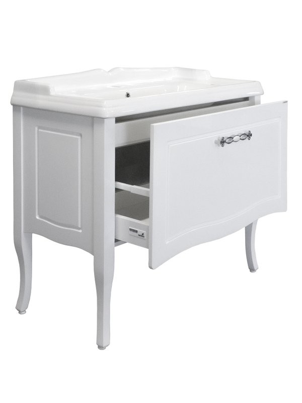 Мебель для ванной комнаты Comforty Павия 100 напольная, белый глянец