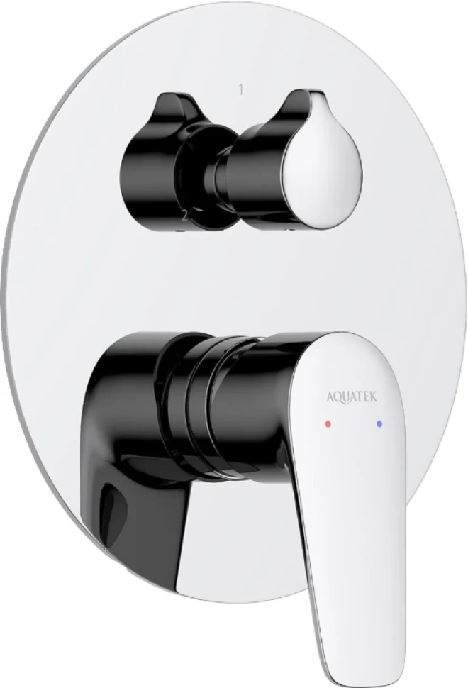 Встраиваемый смеситель для душа и ванны AQUATEK Бетта AQ1147CR С ВНУТРЕННЕЙ ЧАСТЬЮ, хром