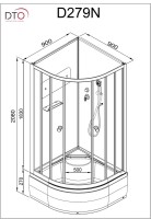 Душевая кабина DTO D D279 профиль хром, стекло матовое