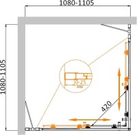 Душевой уголок Cezares Molveno A 22 80+30 C Cr IV