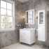 Мебель для ванной STWORKI Хадстен 80 белая, в классическом стиле, подвесная (комплект, гарнитур)