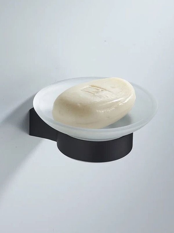 Мыльница Shevanik SG5703H стеклянная, черная