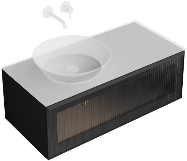 Тумба под раковину без столешницы KERAMA MARAZZI Iconico 100 подвесная, 1 ящик, черная