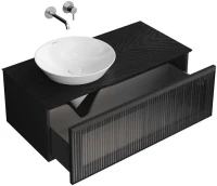 Тумба под раковину без столешницы KERAMA MARAZZI Iconico 100 подвесная, 1 ящик, черная