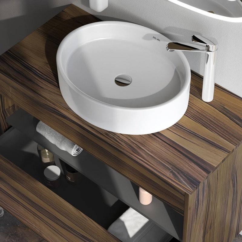 Тумба с раковиной AM.PM Func 100 дуб крафт, со столешницей, раковина M8FWCC20550WG