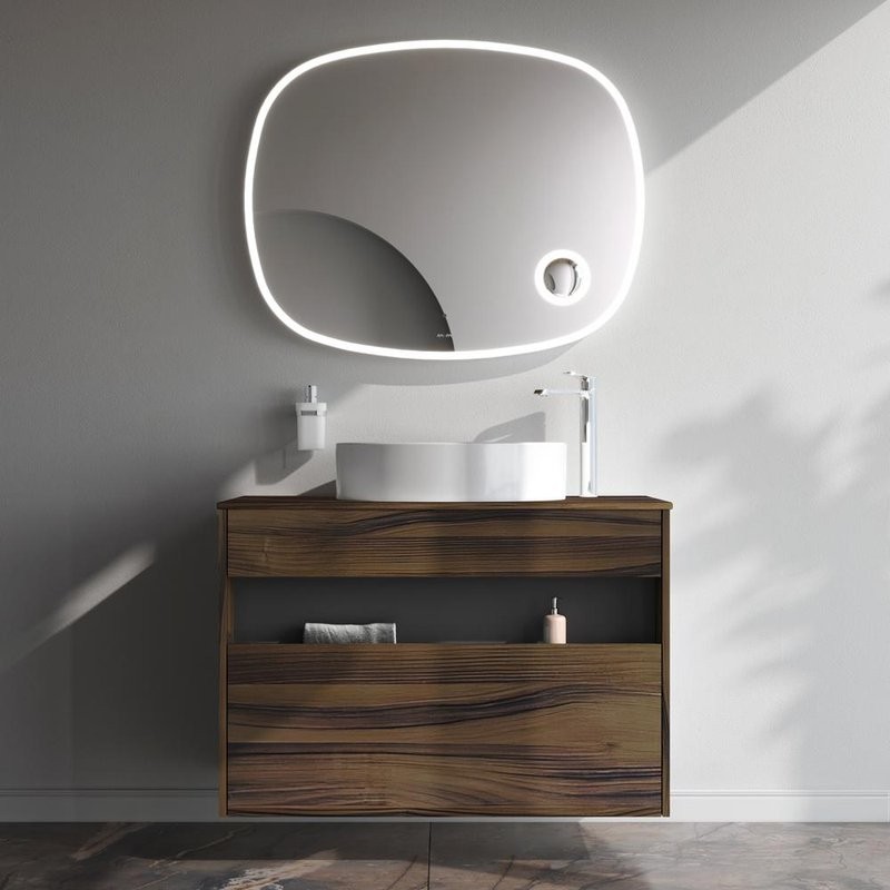 Тумба с раковиной AM.PM Func 100 дуб крафт, со столешницей, раковина M8FWCC20550WG