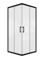Душевой уголок Triton Фикс 90x90 см, без поддона, профиль черный, стекло вельвет