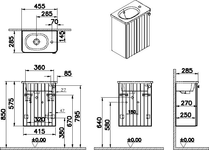 Мебель для ванной комнаты VitrA Root Groove 45 L белый