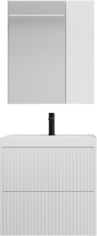 Мебель для ванной комнаты Style Line Стокгольм 60 подвесная, белый рифленый софт