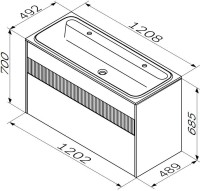 Мебель для ванной комнаты AM.PM Func 120 белая матовая, с двумя ящиками