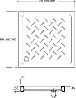 Поддон для душа RGW Ceramics CR-077 70х70х10 Поддон для душа RGW Ceramics CR-077 70х70х10