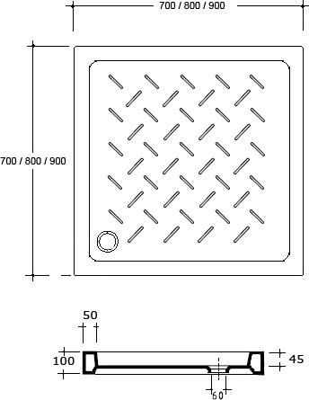 Поддон для душа RGW Ceramics CR-077 70х70х10