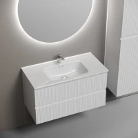 Тумба с раковиной Sancos Snob R 90 bianco, раковина CN7002