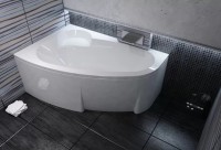 Акриловая ванна Ravak Asymmetric L 150x100 см, угловая, левая, встраиваемая, белая, асимметричная, на ножках, с сиденьем
