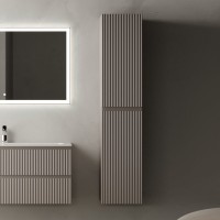 Шкаф пенал для ванной Sancos Snob R 35 см, универсальный, doha soft