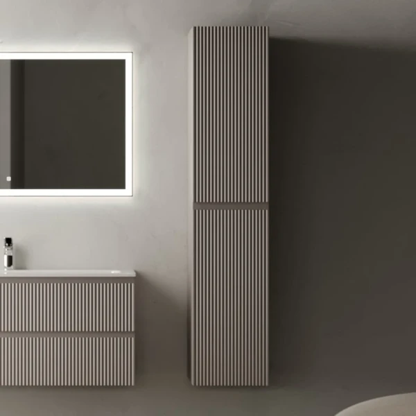 Шкаф пенал для ванной Sancos Snob R 35 см, универсальный, doha soft