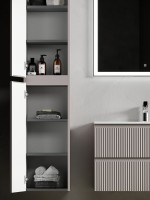 Шкаф пенал для ванной Sancos Snob R 35 см, универсальный, doha soft