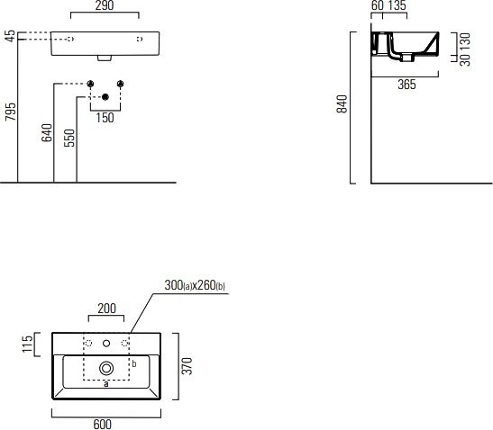Накладная раковина GSI Kube X 9454111 60 см