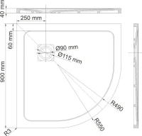 Поддон для душа Wasserkraft Neime 19T01 90x90