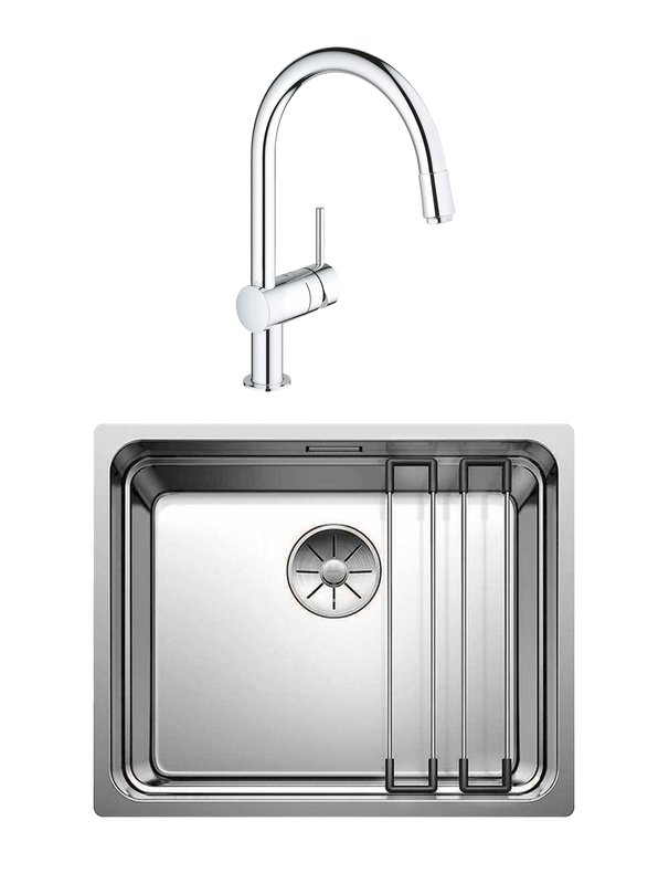 Комплект Мойка Blanco Etagon 500-U + Смеситель Grohe Minta 3291800E хром