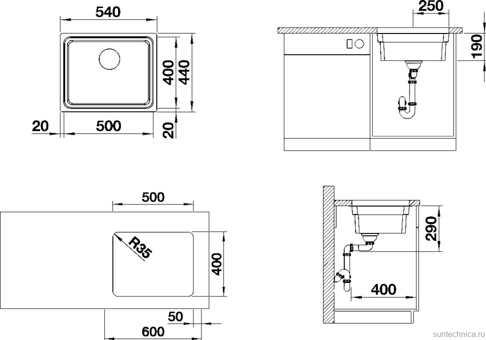 Комплект Мойка Blanco Etagon 500-U + Смеситель Grohe Minta 3291800E хром
