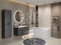 Акриловая ванна Cezares Eco 165x70 см, пристенная, белая, с каркасом