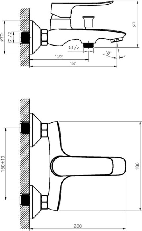 Душевой комплект Смеситель Agger Nice A2510000 + Стойка Marine A0595000