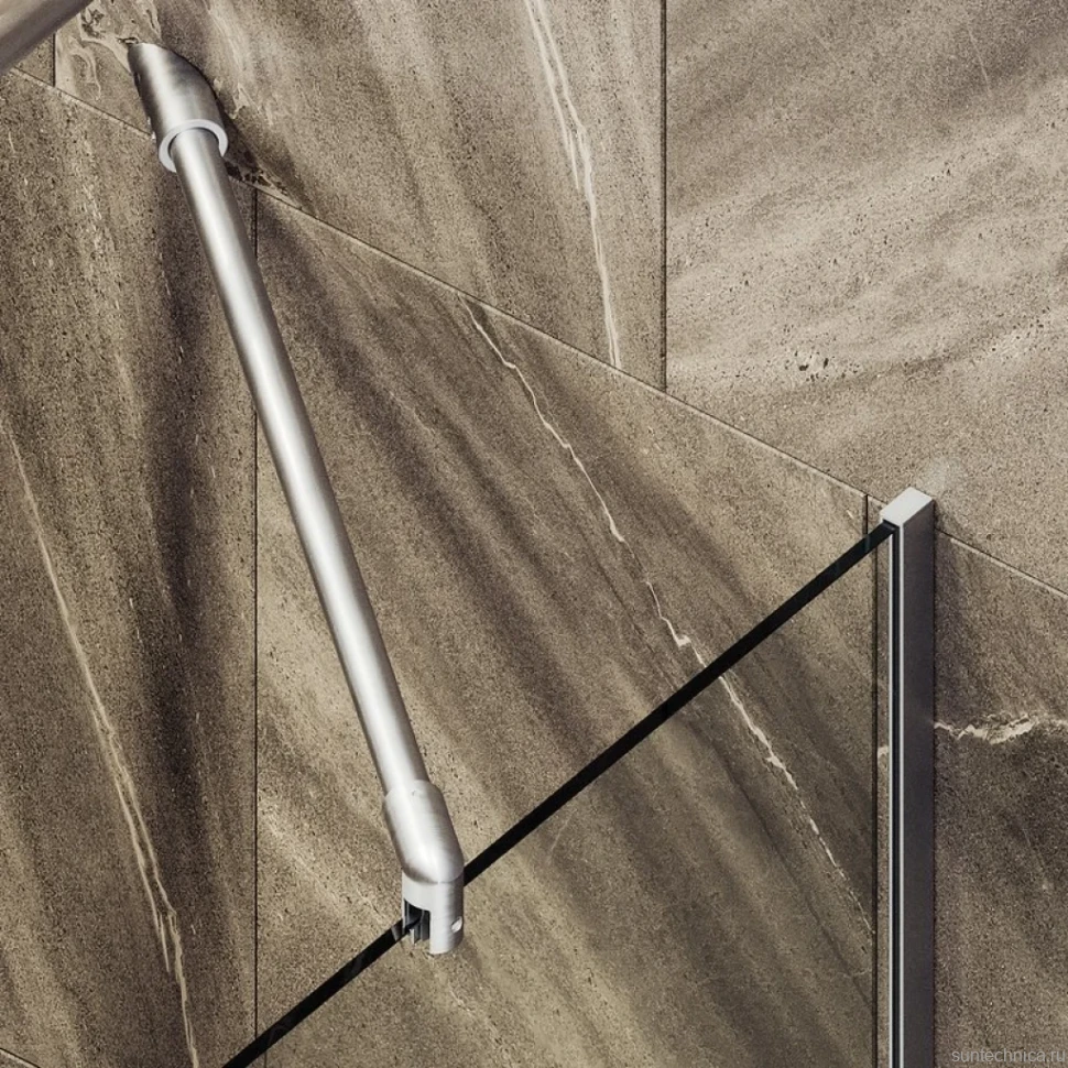 Шторка на ванну Maybahglass MGV-144-5у, 64x140, профиль матовый хром, стекло прозрачное