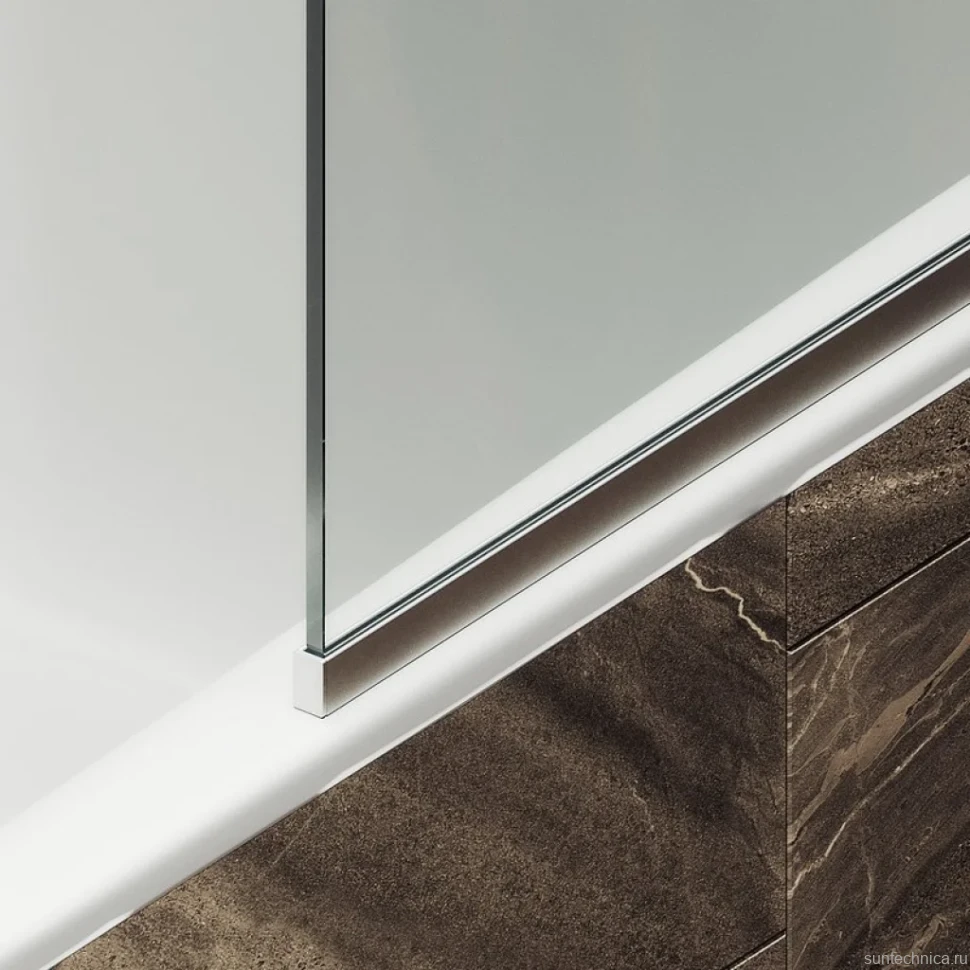 Шторка на ванну Maybahglass MGV-144-5у, 64x140, профиль матовый хром, стекло прозрачное