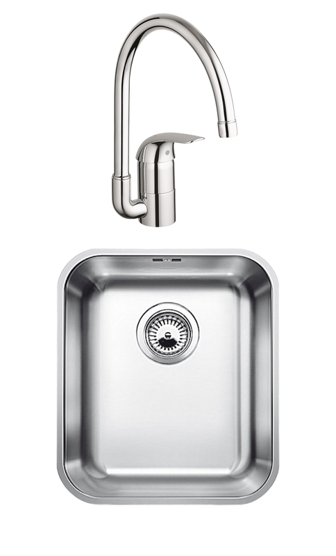 Комплект Мойка Blanco Supra 340-U + Смеситель Grohe Euroeco