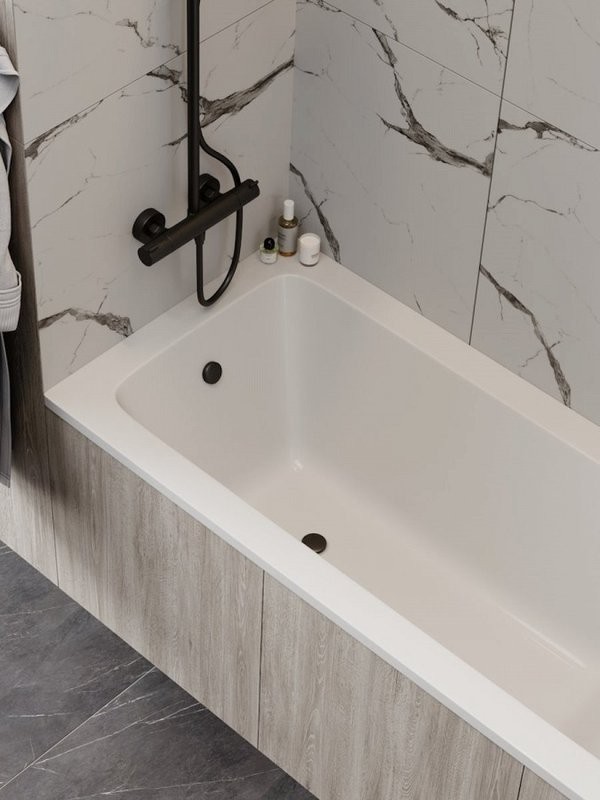 Акриловая ванна Teymi Helmi 150x70 см, пристенная, белая, с каркасом