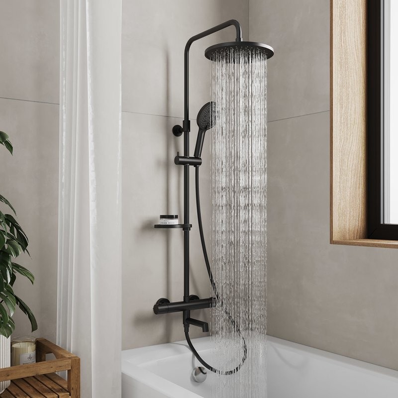 Душевая стойка Milardo Ideal Spa ILSBLTHM06 черный матовый