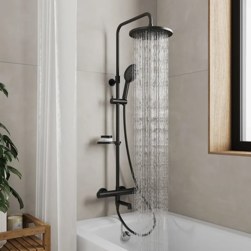 Душевая стойка Milardo Ideal Spa ILSBLTHM06 черный матовый