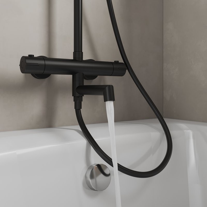 Душевая стойка Milardo Ideal Spa ILSBLTHM06 черный матовый