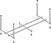Акриловая ванна Timo Ritta 165x70 см, пристенная, белая, с каркасом