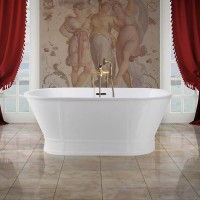 Акриловая ванна BelBagno BB35 170x80 см, отдельностоящая, белая, овальная, на ножках