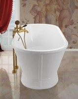Акриловая ванна BelBagno BB35 170x80 см, отдельностоящая, белая, овальная, на ножках