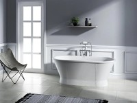 Акриловая ванна BelBagno BB35 170x80 см, отдельностоящая, белая, овальная, на ножках