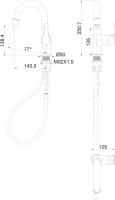 Смеситель для раковины Wonzon & Woghand WW-FE01L212-BG брашированное золото Смеситель для раковины Wonzon & Woghand WW-FE01L212-BG брашированное золото