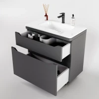 Тумба с раковиной Style Line Марелла 80 напольная, серая