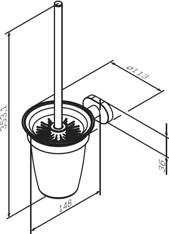 Набор Полотенцедержатель AM.PM Sense A7434400 + Ершик A7433300 + Держатель A74341400