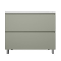 Тумба напольная "Манхэттен 100" ЭМАЛЬ, под раковину ASTI, 2 ящика, PLUS, олива