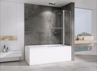 Шторка на ванну Abber Ewiges Wasser AG50100 100x140, профиль хром, стекло прозрачное