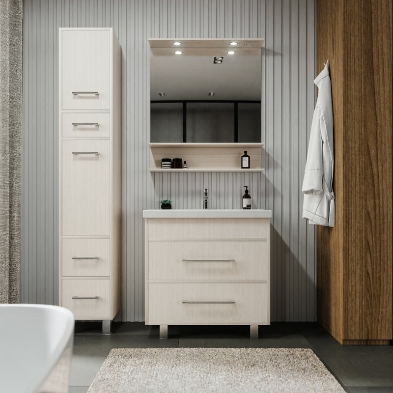 Тумба с раковиной Бриклаер Чили 80 светлая лиственница С